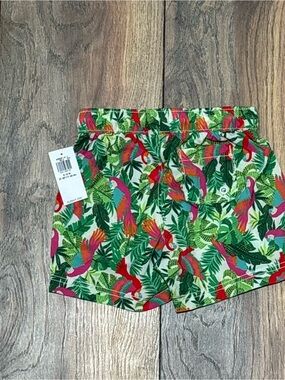 Old Navy Tropical Parrot Print Shorts - Green, Pink, Red